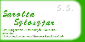 sarolta szloszjar business card